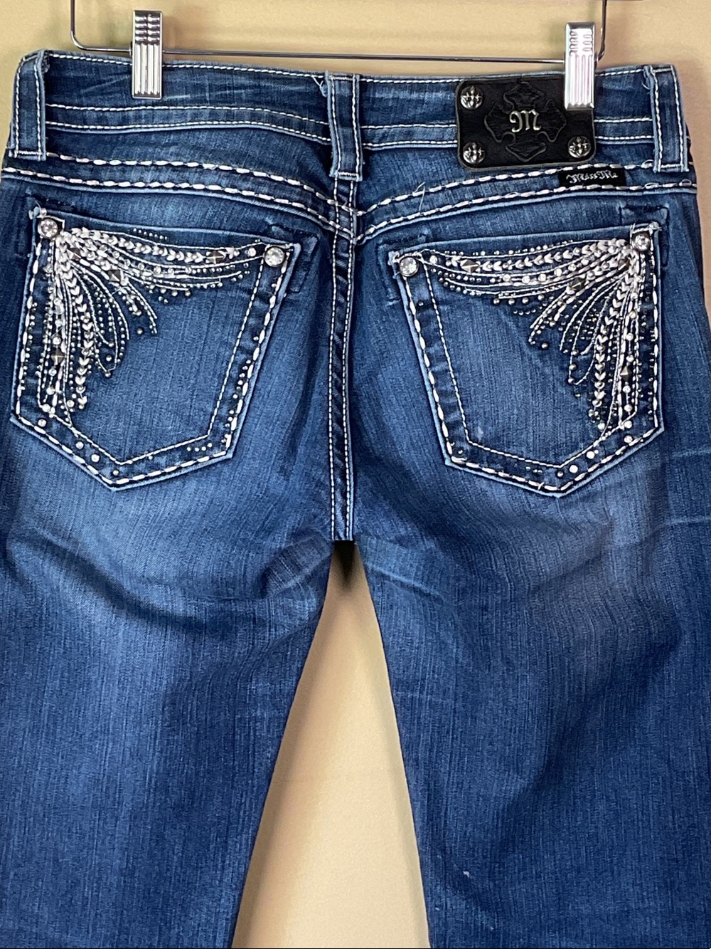 Miss Me Blue Embellished Boot Cut Jeans  Size 28x35